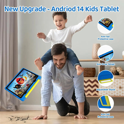 Kid Tablet 10 Inch Android 14 Octa Core 8GB RAM 64GB ROM 128GB Expandable 5000mAh WiFi Bluetooth Children's Gift Kids Software