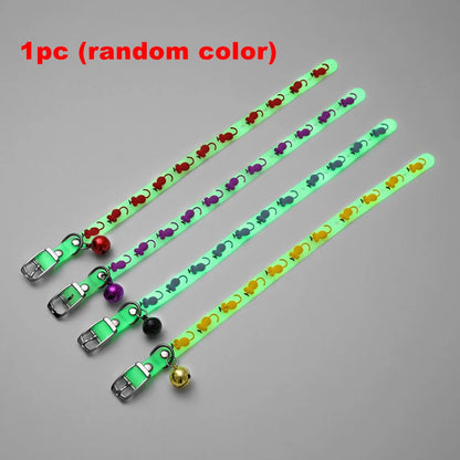Fashion Pet Glowing Collars with Bell Glow at Night Dogs Cats Necklace Light Luminous Neck Ring Accessories for Kitten and Puppy