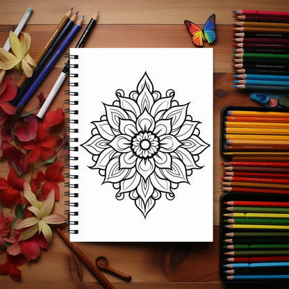 Mandala Adult Coloring Book - 8.3x11.2 inches Stress relief coloring book 22 pages of art therapy illustrations to relieve anxie