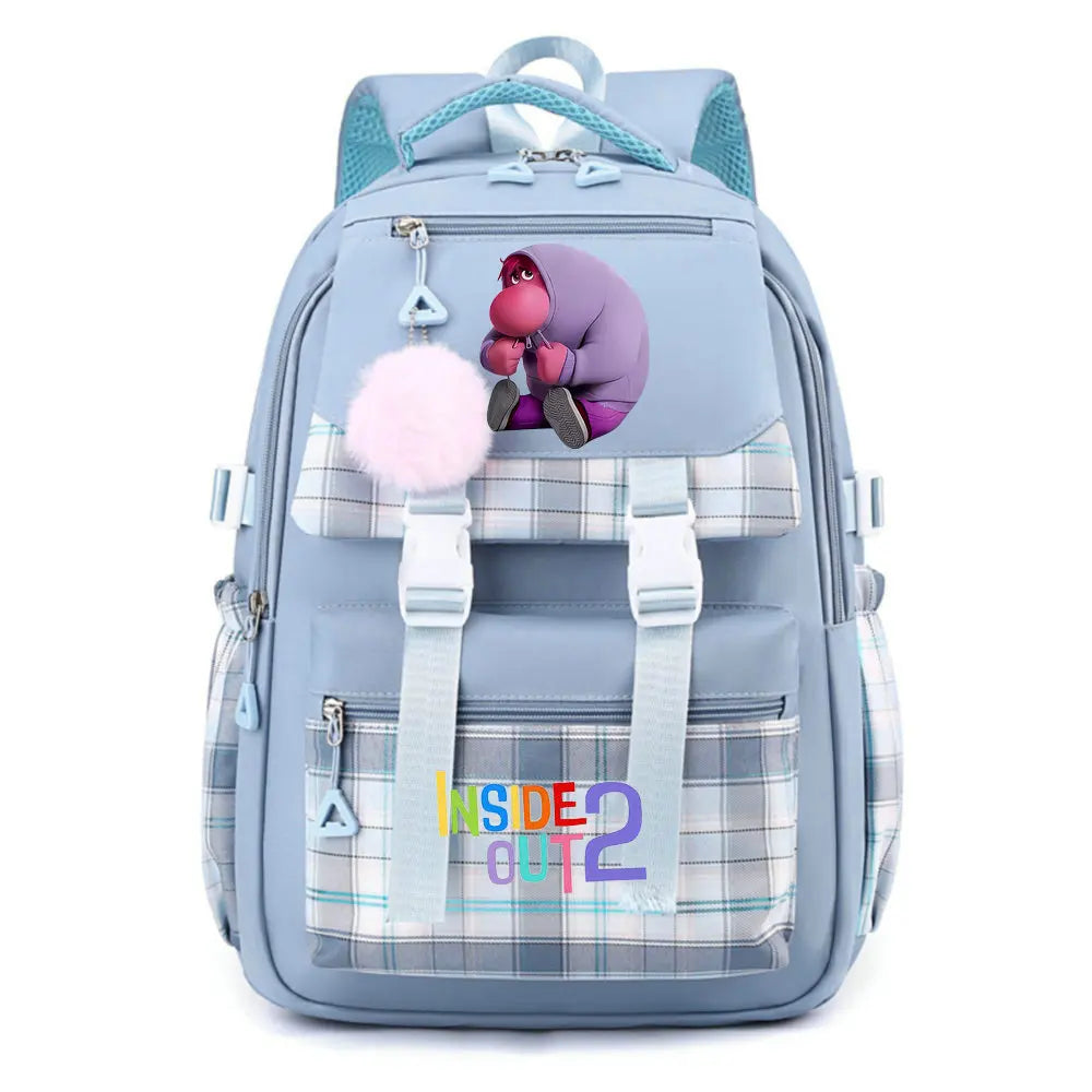 Inside Out 2 Girls Anime Cute Backpack Boy Cartoon Printed Schoolbag Children Large Capacity Book Bag Kids Shoulders Bag