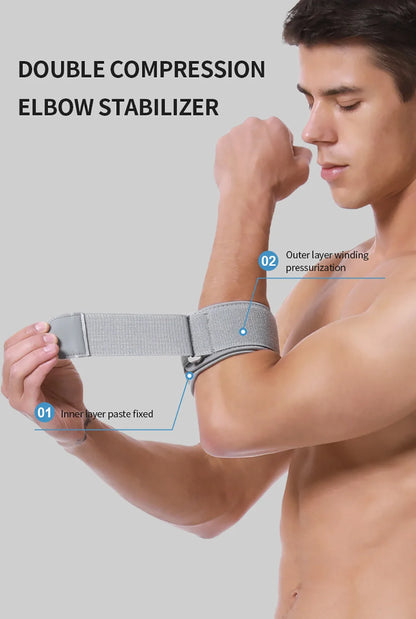 GOBYGO 1Pcs Breathable Tennis Elbow Brace Compression Pad Relieves tendonitis Adjustable Tennis Golf Elbow Forearm Brace Strap
