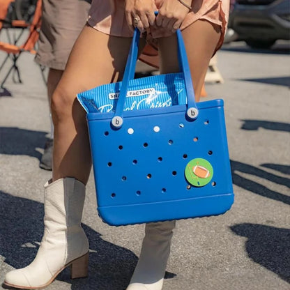 M/L/XL Fashion Beach Bags EVA Rubber Waterproof Storage Baskets Travel Shopping Handbag Women Shoulder Solid Color Tote Bag