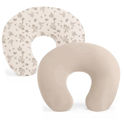 2PCS Baby Nursing Pillow Cover Printing Design Removable U Shape Breastfeeding Pillow Sleeve Ultra Soft Slipcover