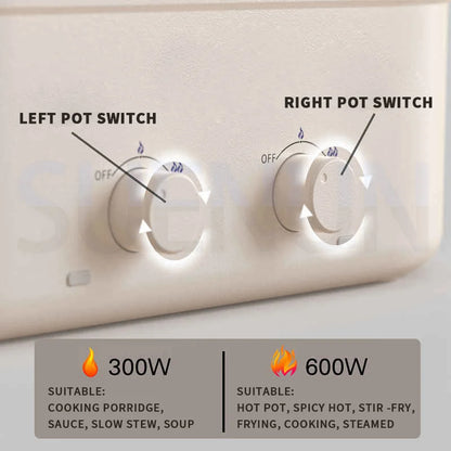 Electric Hot Pot Split -Shaped Electric Cooker Frying All -in -one Cooking Pot Multifunctional Electric Boiled Pot
