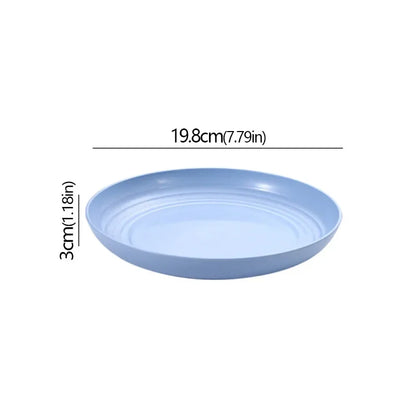 Wheat Straw Solid Color Round Plates Salad Dessert Dinner Reusable Microwave Safe Anti Fall And Shatter Plates Fruit Plate