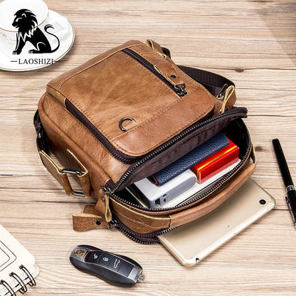 Brand 100% Genuine Leather Men's Shoulder Bags Messenger Bag for Men Crossbody Bags new Small Man Designer Handbag Bolso Male