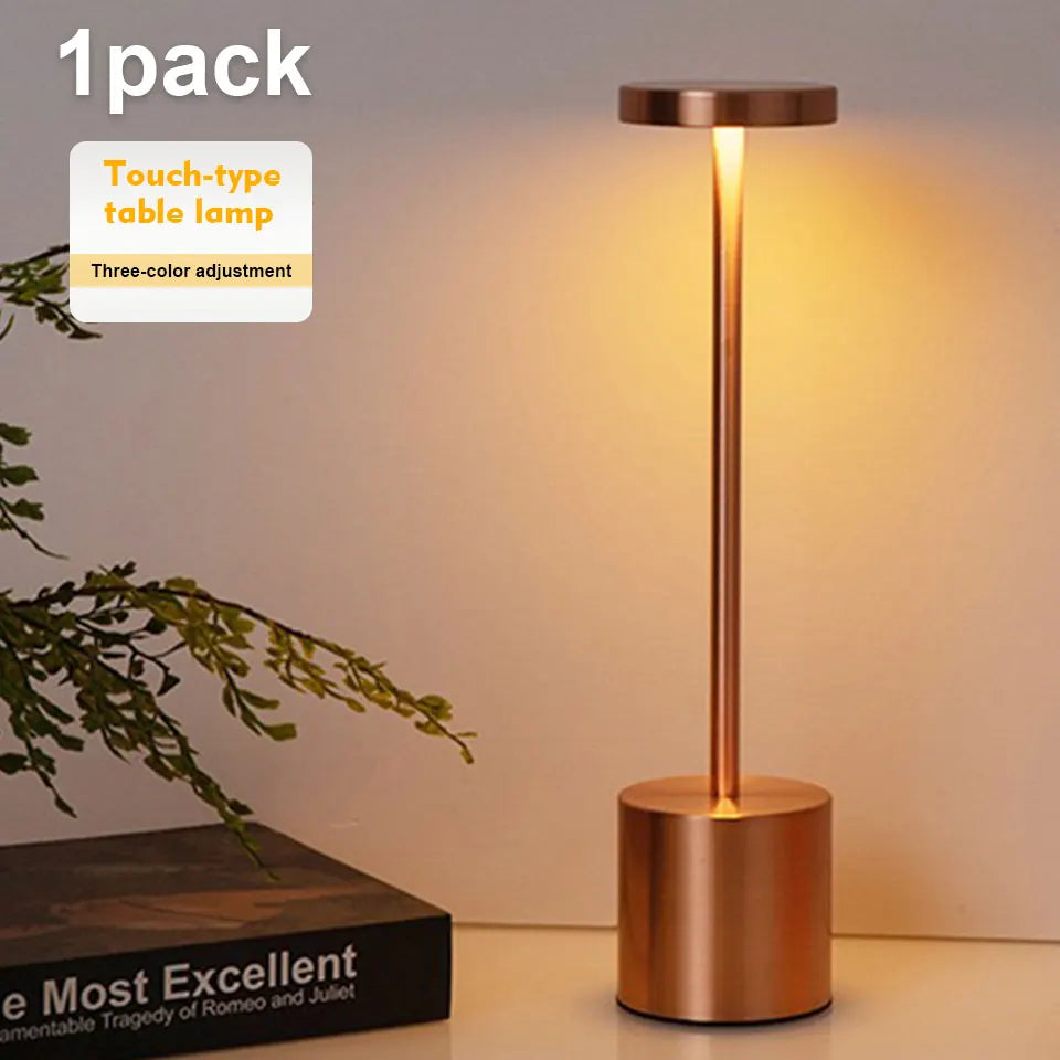 Table lamp USB Rechargeable Wireless desk lamp Dimming Touch night light lamps home decor Retro Portable bedside lamp for room