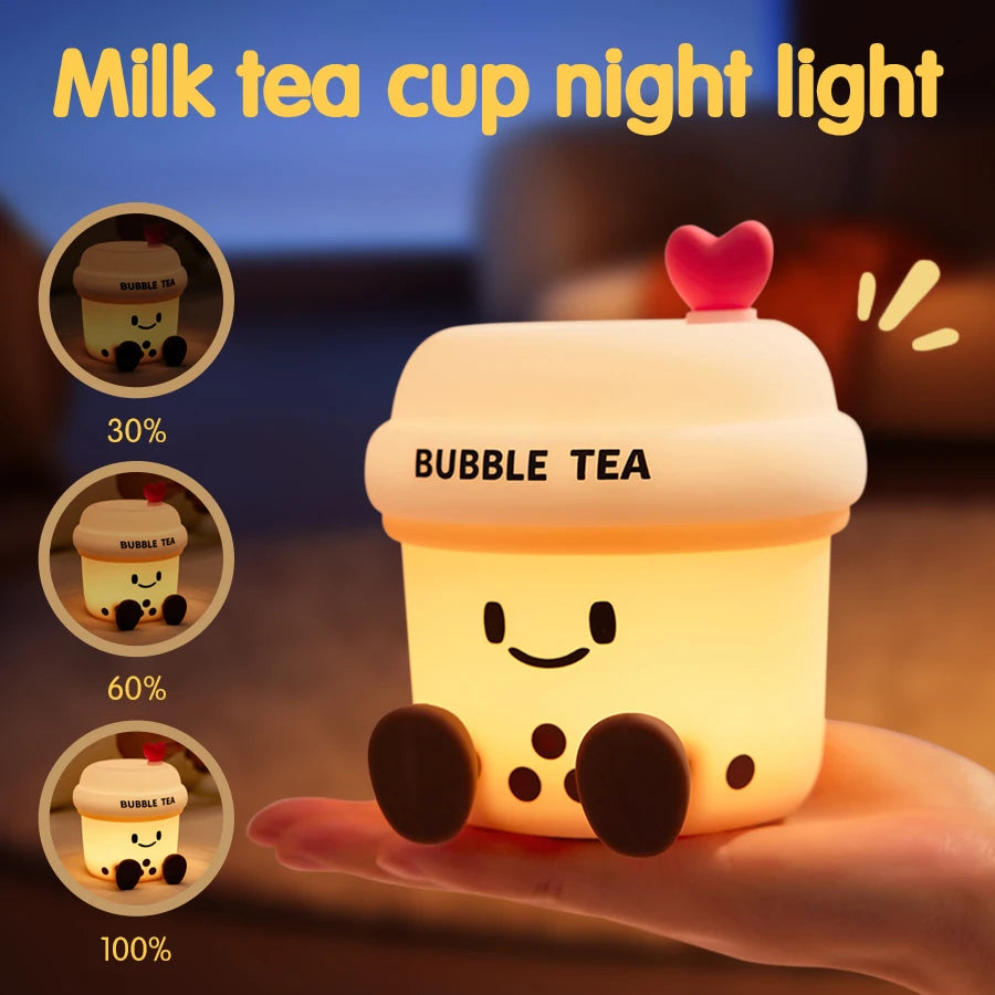 Cute Silicone Night Light Dimmable Nursery Sleeping Lamp Touch Control Nightlights USB Rechargeable Table Lamp For Baby Child