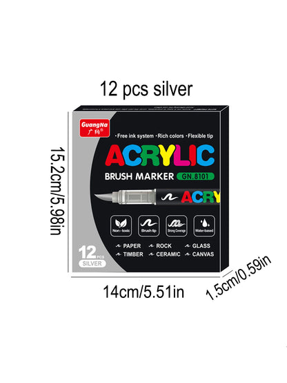 12-240 Color/box Professional Artist Marker Set - Soft-tip Drawing Straight Line Liquid Acrylic Markers, DIY Graffiti Art Painti