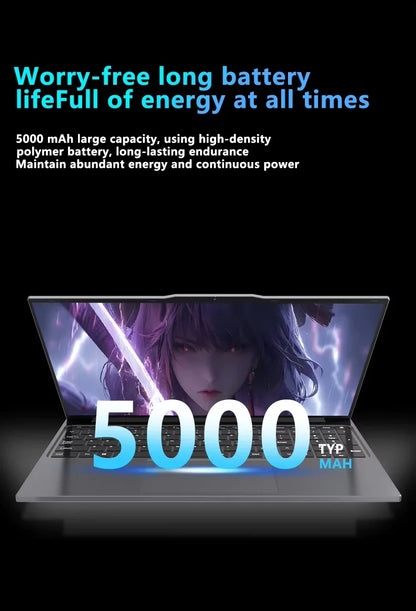 15.6" Ultra Slim Intel Core i7 6500U Laptop Computer Windows 11 16GB DDR4 1TB SSD Notebook PC Fingerprint Unlock Gaming Laptops