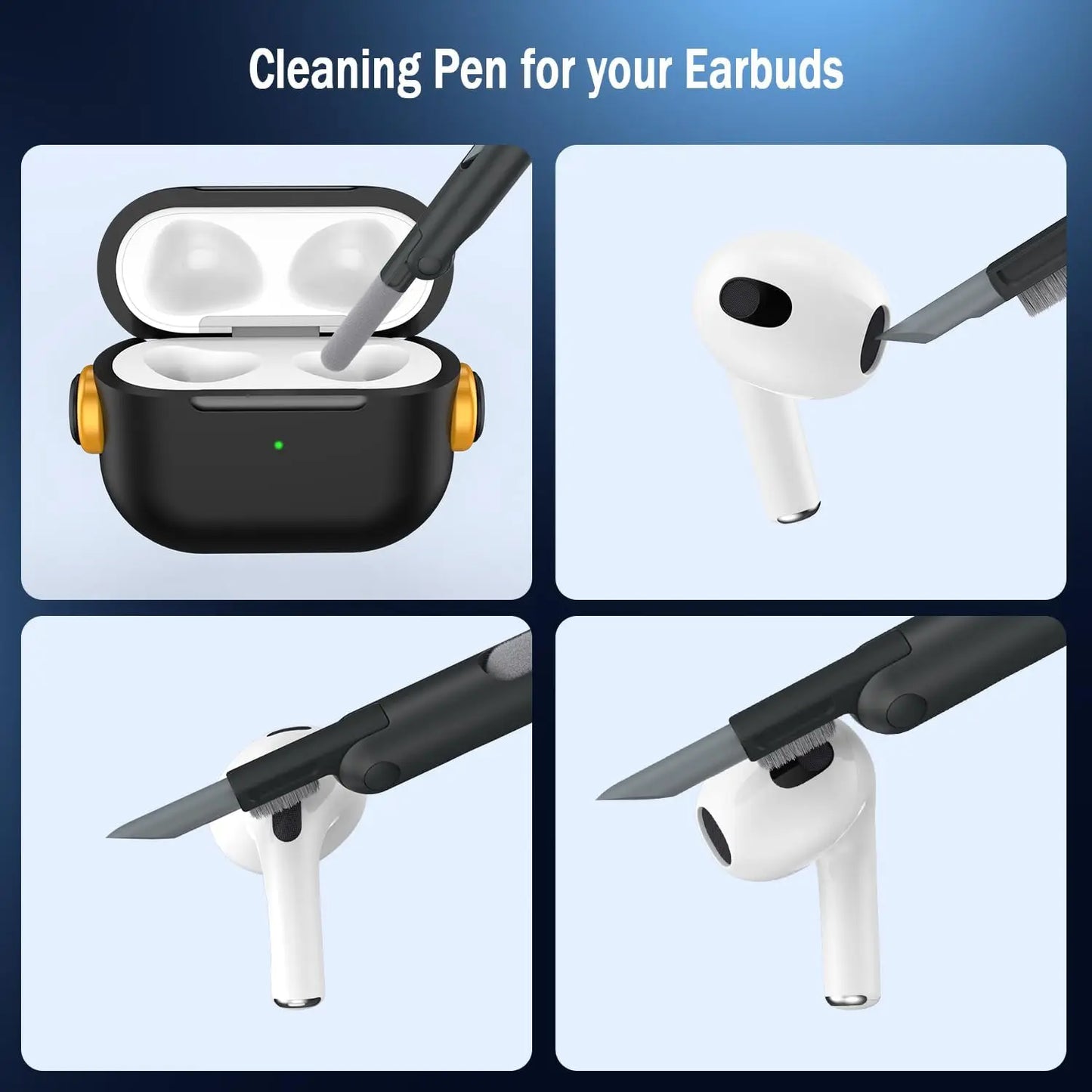 Cover for AirPods 4 Case 2024 3D Silicone Wireless Bluetooth Headphone Soft Protective Case for AirPods 4th Gen with Cleaner Kit