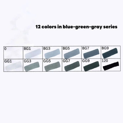 12 Colors Alcohol Oily Art Marker Pen Set for Draw Double Headed Sketching Oily Tip Based Markers Graffiti Manga  Art Supplies