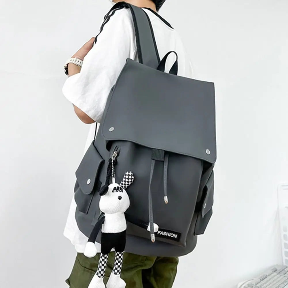 Large Capacity Men's Shoulder Bag Waterproof Multi Pocket Business Backpack Solid Color Lightweight Outdoor Storage Bag