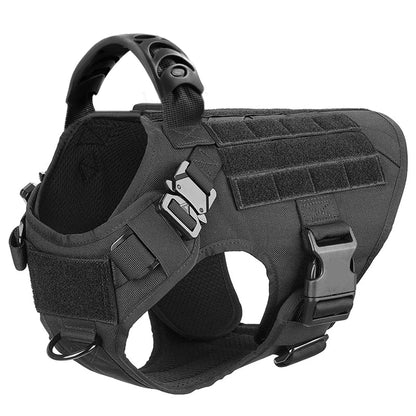 Large Dog Collar Military Dog Harness Leash Molle Pouches Pet Training Vest Tactical German Shepherd Harnesses Dogs Accessories