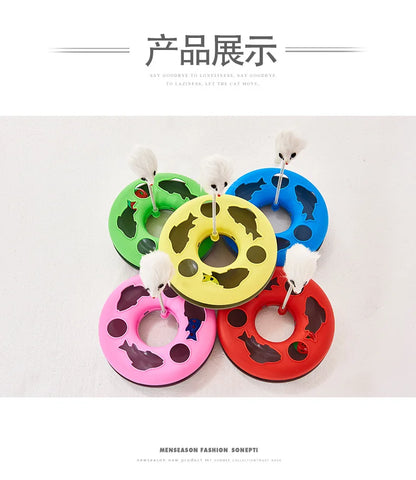 Funny Cat Toys for Indoor Cats Interactive Kitten Toys Roller Tracks with Catnip Spring Pet Toy with Exercise Balls Teaser Mouse