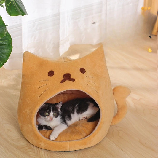 Cute pet cat nest pad short plush pp cotton cat house autumn and winter warm pet supplies