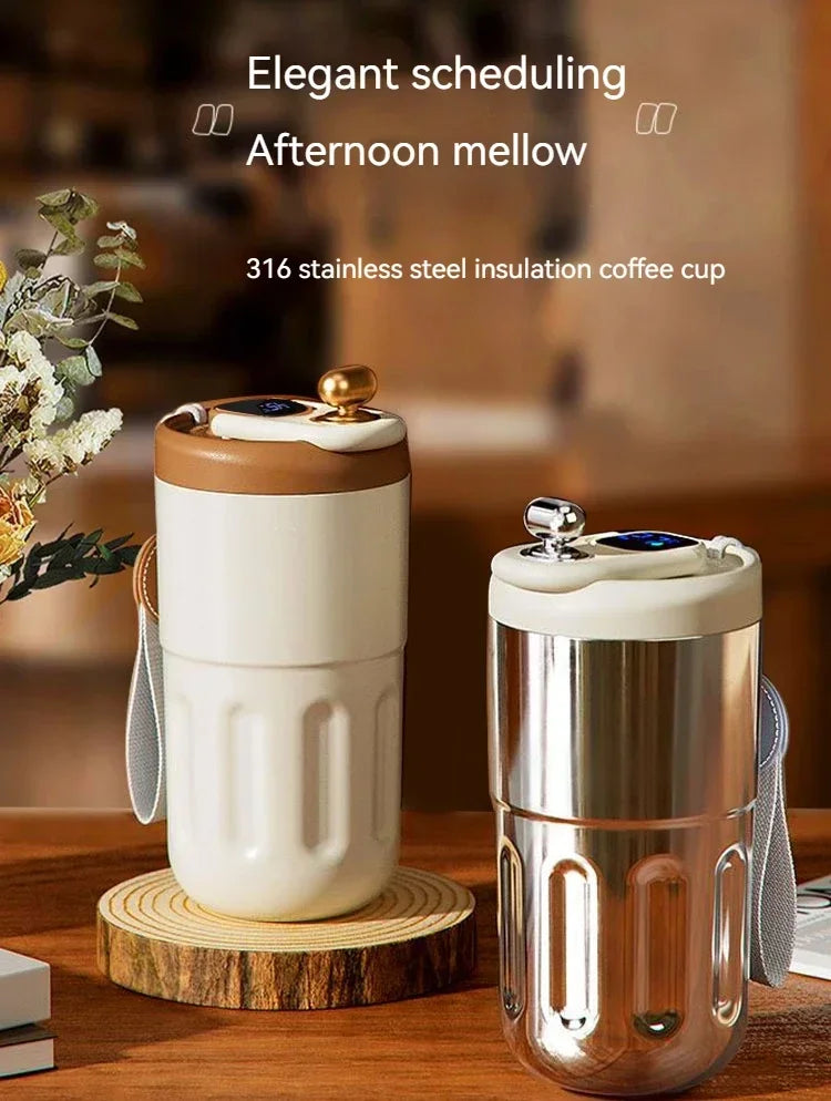 450ML Coffee Cup LED Temperature Stainless Steel Thermo Water Bottle  Display Keep Cold and Heat Thermal Mug Travel Vacuum Flask