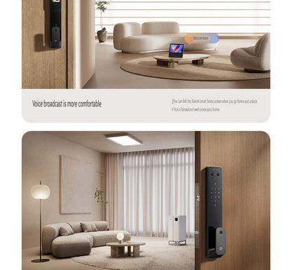 2025 Xiaomi Smart Door Lock 2 Cat Eye Visual Screen Fingerprint Bluetooth NFC Unlock For MiHome Push-pull Lock With Camera