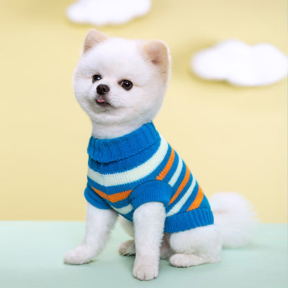 Puppy Dog Sweaters for Small Medium Dogs Cats Clothes Winter Warm Pet Turtleneck Chihuahua Vest Soft Yorkie Coat Teddy Jacket