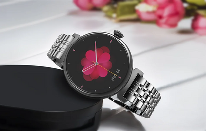 Bluetooth Call Smart Watch Screen Always Display 1.04 inch AMOLED Screen Fashion Ladies Smartwatch Metal Body Small Screen Watch