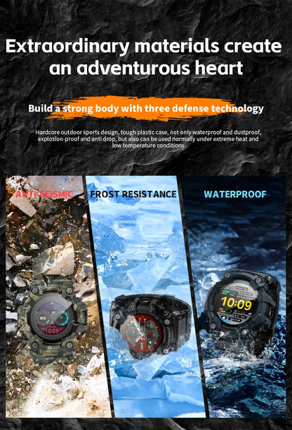 LOKMAT ATTACK-GT Upgrade Sport Smart Watch Waterproof Bluetooth Calls Rugged Smartwatches Flashlight Fitness Tracker for Phone