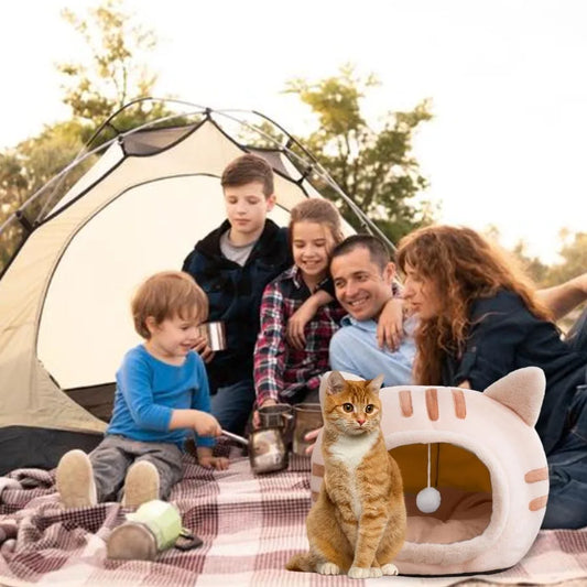 Warm and Cozy Cat Bed for Indoor Cats and Small to Medium Dogs: Soft Washable Sleeping Pad with Comfortable Nest Design Ideal f