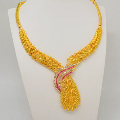 2023 Fine Jewelry Sets For Women Dubai Bridal Wedding Gifts Necklace Bracelet Earrings Ring Jewellery Set African Bead jewelry