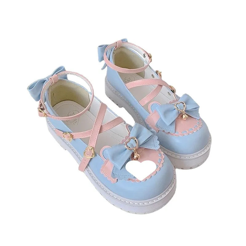 2025 New Autumn Lolita Shoes Bow Cute Soft Girl Wild College Style JK Uniform Round Head Small Leather Shoes Kawaii Shoes