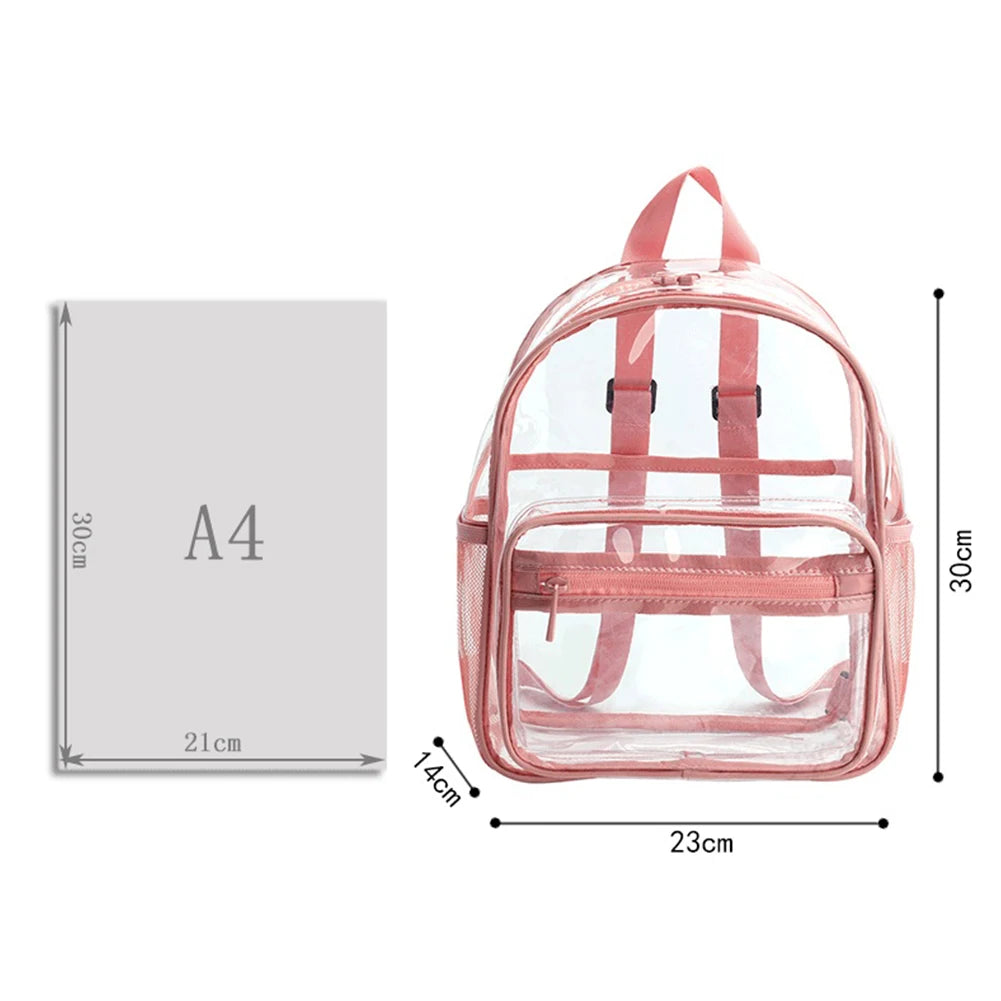 Fashion Travel Solid Color PVC Backpack Large Capacity Knapsack Handbags for Women Students Shopping Travel