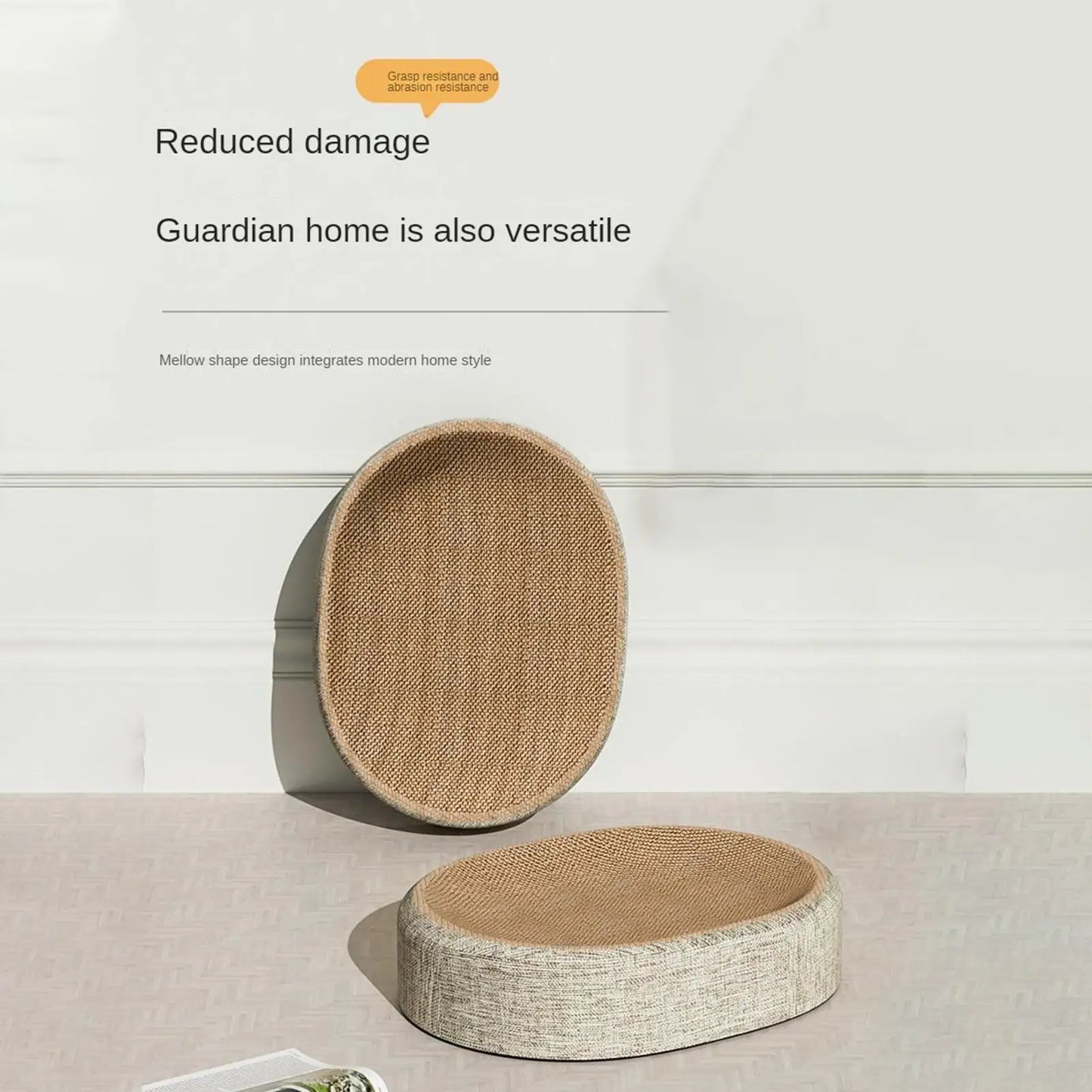 Oval Shaped Scratch Pad For Cats Sisal Scratching Cat Bed Multipurpose Pet Sleeping Mat Wear-Resistant Cat Scratch Bed Nest  ﻿