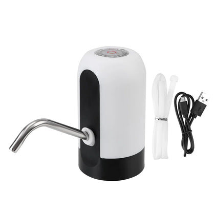 Barreled Water Pumping Device With Blue LED Light USB Rechargeable Portable Wireless Electric Water Pump Kitchen Tools