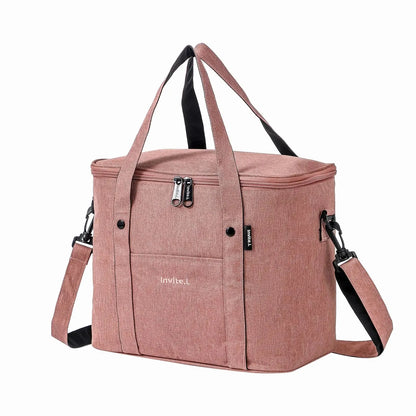 1pc Insulated Lunch Bag For Men/Women, Reusable Large Lunch Cooler Box Tote Shoulder Strap For Work Office Picnic Beach Travel F