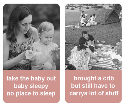 New Folding Mommy Bag Lightweight Portable Folding Crib Bed Large-capacity Baby Backpack Mommy Baby Diapers Bags Outting Bag