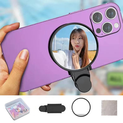 Universal Back Cell Phone Camera Mirror Reflection Shooting Clip Phone Reflection Clip Back Rear HD Lens Selfie Reflector Mirror