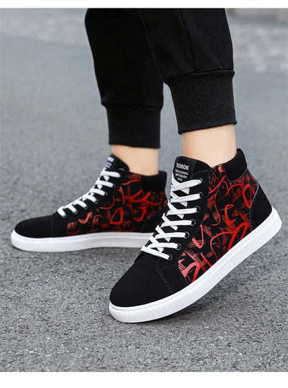 Men's Sneakers Fashion High Top Canvas Shoes Autumn New Casual Shoes for Men Lace Up Platform Vulcanized Shoes Big Size48 Tenis