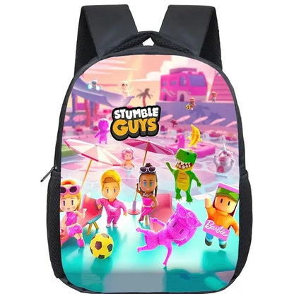Cartoon Stumble Guys Backpack Children School Bags 3D Game Kids Backpack for Boys Girls Kindergarten Bag Baby Toddler Bookbag