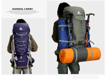 75L Camping Backpack Travel Sport Bag With Rain Cover Climbing Mountaineering Trekking Outdoor Rucksack Hiking Bag Shoulder Men