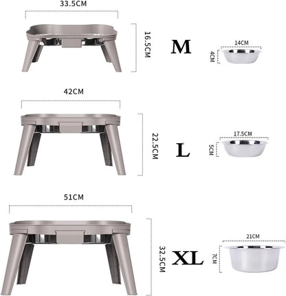 Pet food bowl with stand raised feeder dog bowl spill proof dog water bowl suitable for small, medium and large dogs and pets