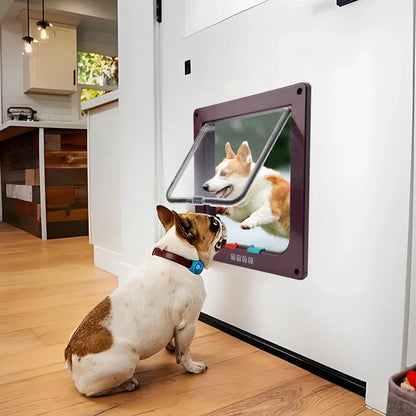 Cat Flap Door Magnetic Pet Door with 4 Way Security Lock for Cats Controllable ABS Plastic Small Puppy Gate Kitten Safety in&out