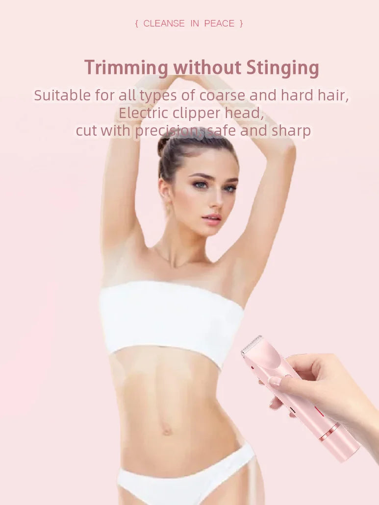 Dual Head Hair Removal for Women Portable Float Blade R-shaped Head Wet Dry Use Waterproof Painless Facial Trimmer Body Epilator