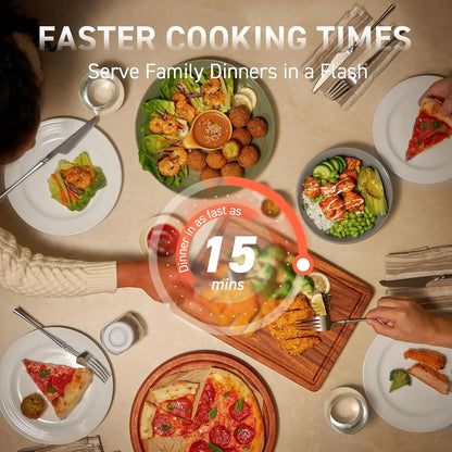 Air Fryer 9-in-1, Compact & Large 6-Qt, Fast Turbo Modes, 90–450°F Precise Heat for Even Results, Up to 95% Less Oil*,Roast,Bake