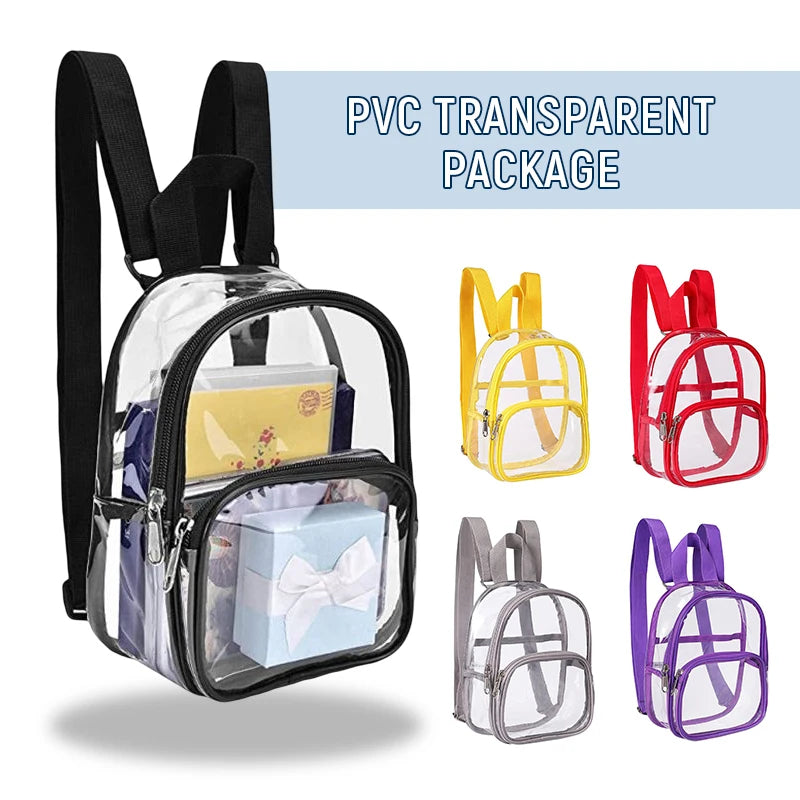 Transparent PVC Bag Outdoor Sports Fitness Knapsack Casual Travel Visible Backpack Large Capacity Waterproof Shoulders Bags