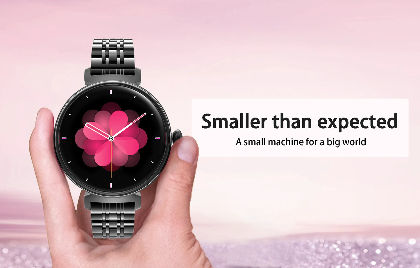 Rainbuvvy DM70 Steel Smart Watch AMLED Women Beautiful Wristwatch Supports IP68 BT Calling Sports Watch