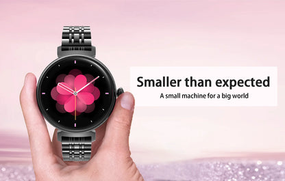 Rainbuvvy DM70 Steel Smart Watch AMLED Women Beautiful Wristwatch Supports IP68 BT Calling Sports Watch