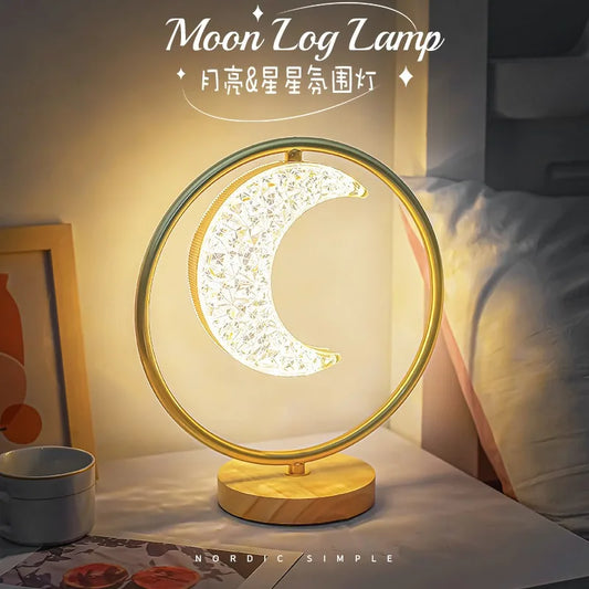 Moon Star Mini Bedside Living Room Desk Pendant Decorative Ins Hot 3 Color Warm White Light Lamp