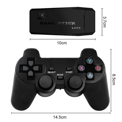M8 4K Game Stick TV Video Game Console 64G Built-in 20000+ Games Wireless Controller Gamepad Retro Handheld Game Player For PS1