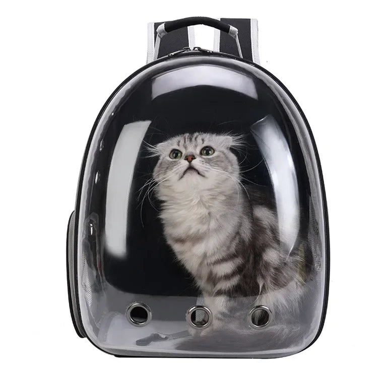 Pet Backpack Transparent Space Capsule Double Shoulder Cat Go Out Backpack Expandable Cat Bag Go Out Portable Small Dog Bag