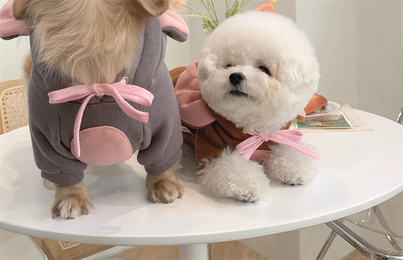 Autumn Winter Pet Cat Sweatshirt Warm Fleece Cosplay Animal Hoodies Overalls for Small Dogs Funny York Halloween Kitten Clothing