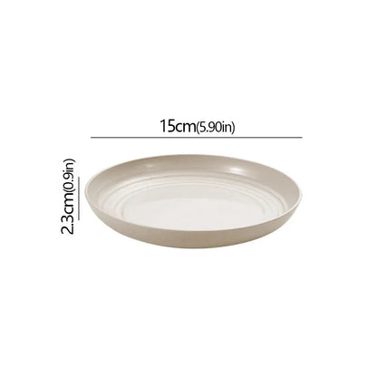 Wheat Straw Solid Color Round Plates Salad Dessert Dinner Reusable Microwave Safe Anti Fall And Shatter Plates Fruit Plate