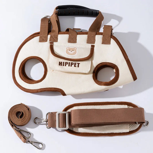 Practical and Stylish Hipipet Pet Carrier with Adjustable Straps and Handy Pocket for Easy Pet Transport